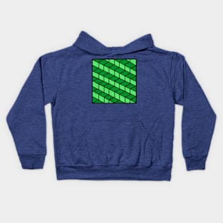 Green Steps Geometric Abstract Acrylic Painting Kids Hoodie